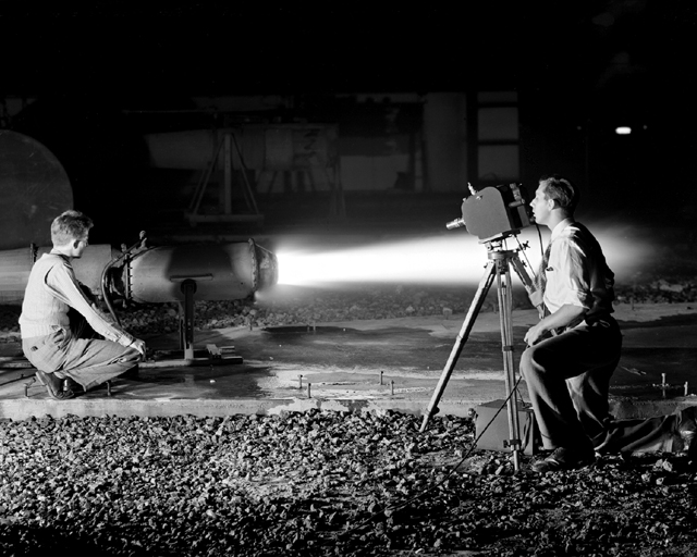 Space History Photo: Ramjet I-40 Engine in Jet Static Lab